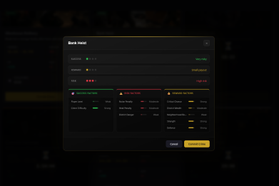 Mafia HQ screenshot: Long-term progression - systems, timers and strategic choices